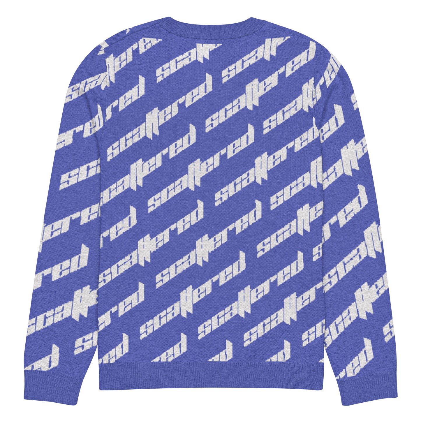 Royal Blue Scattered Logo Knitted Crewneck Sweater