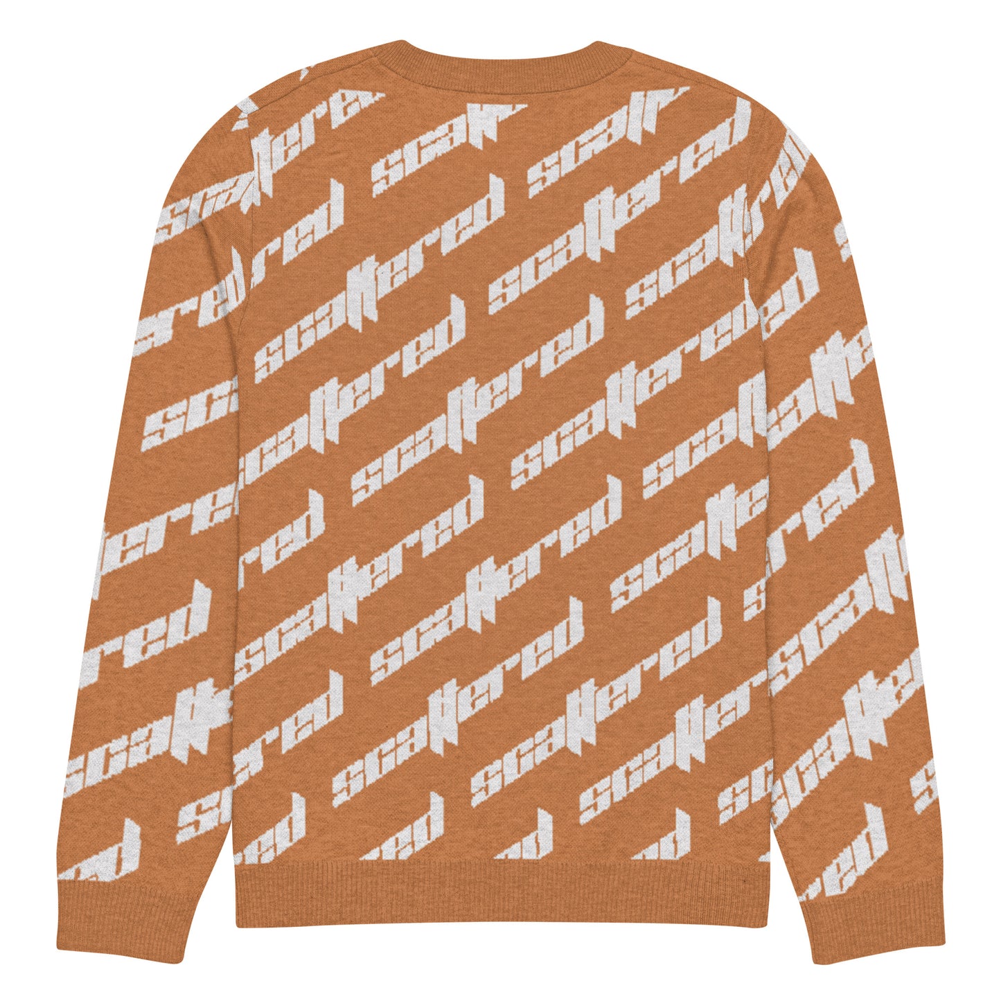 Orange Scattered Logo Knitted Crewneck Sweater