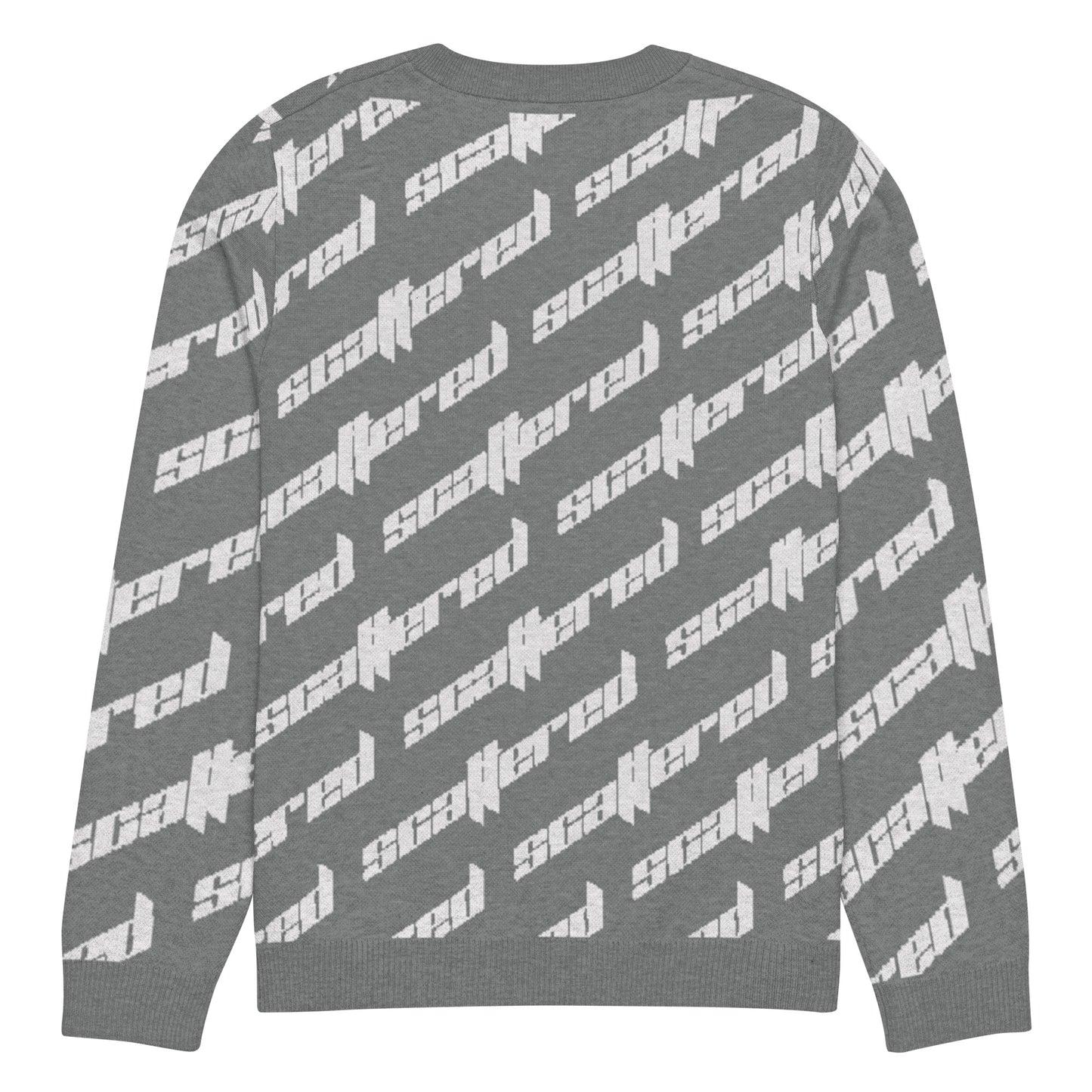 Dark Grey Scattered Logo Knitted Crewneck Sweater