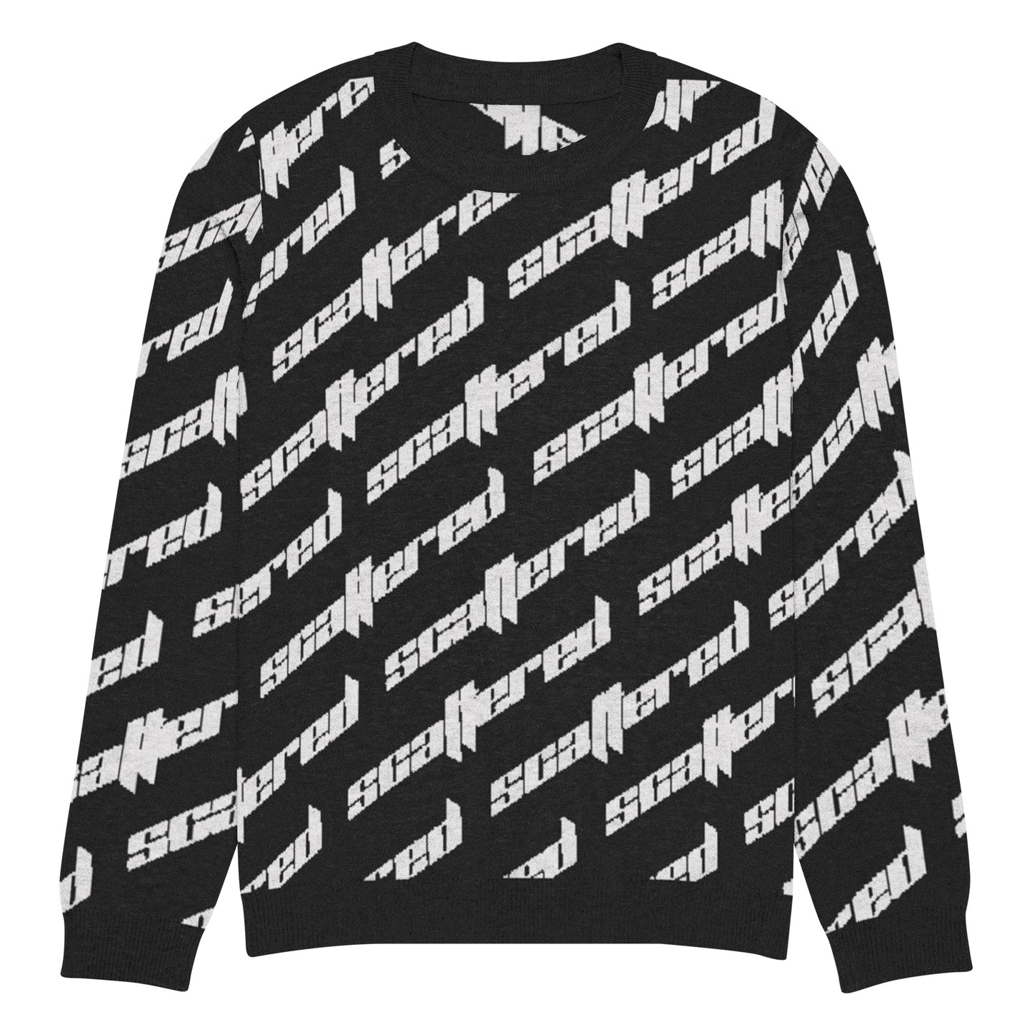 Scattered Black Logo Knitted crew neck sweater