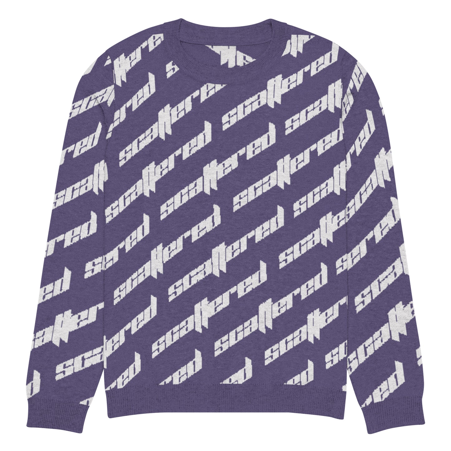 Purple Scattered Logo Knitted Crewneck Sweater