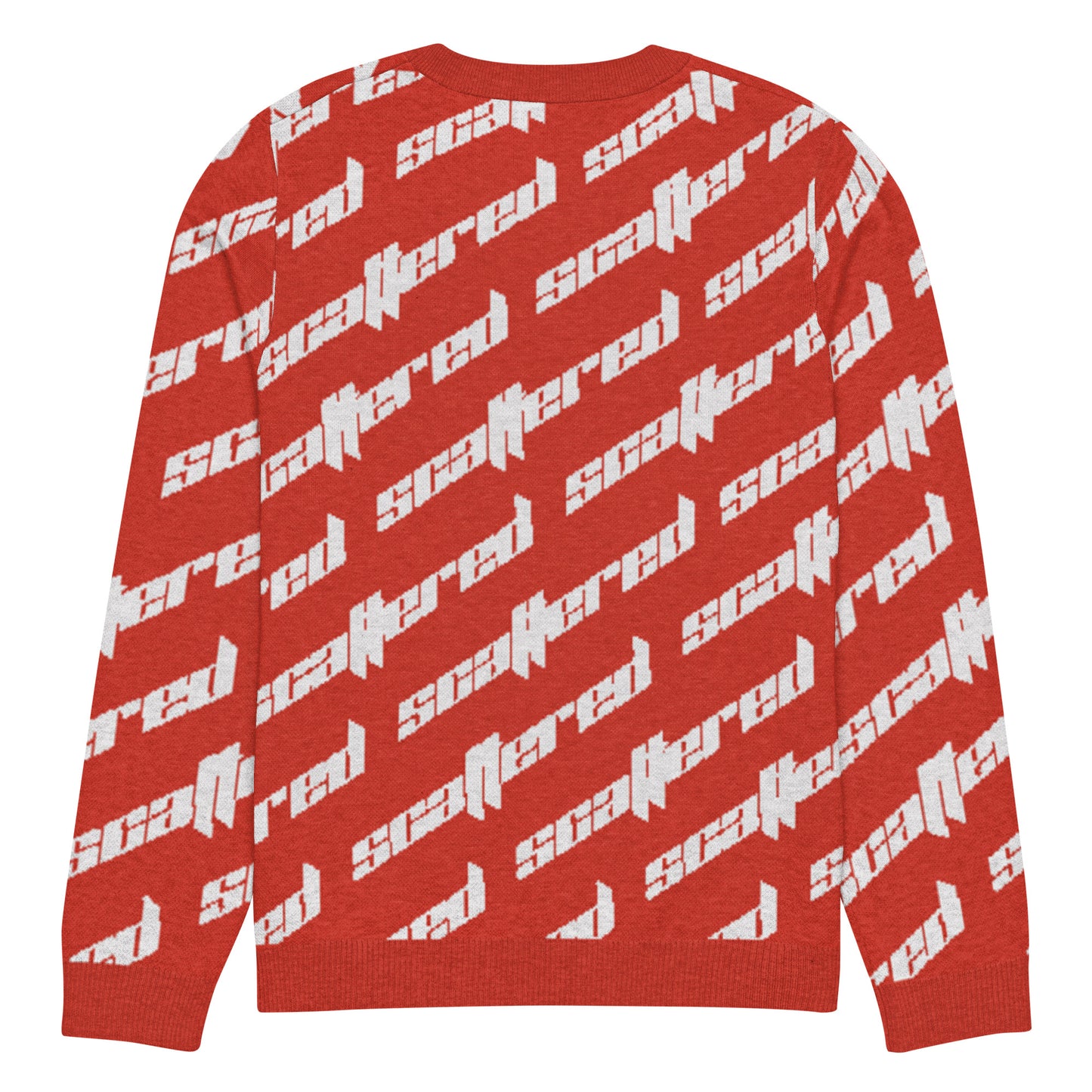 Red Scattered Logo Knitted Crewneck Sweater