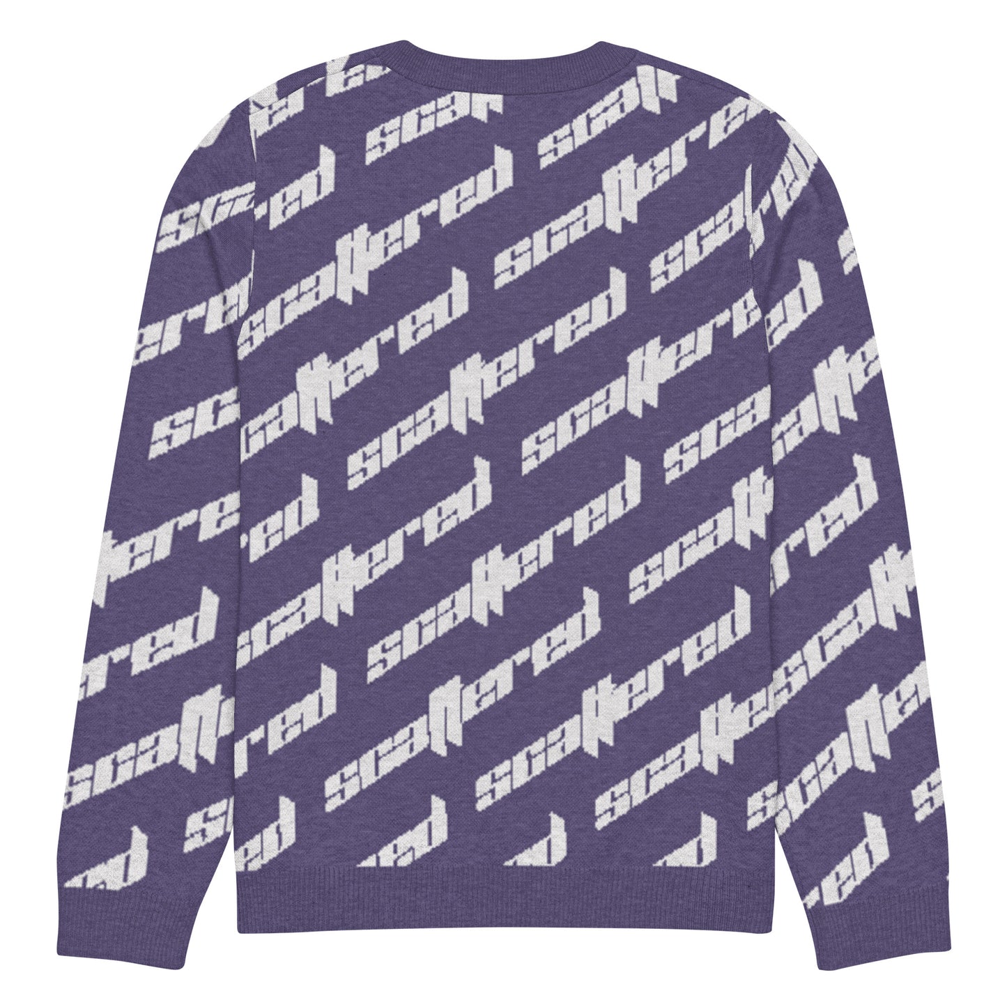 Purple Scattered Logo Knitted Crewneck Sweater
