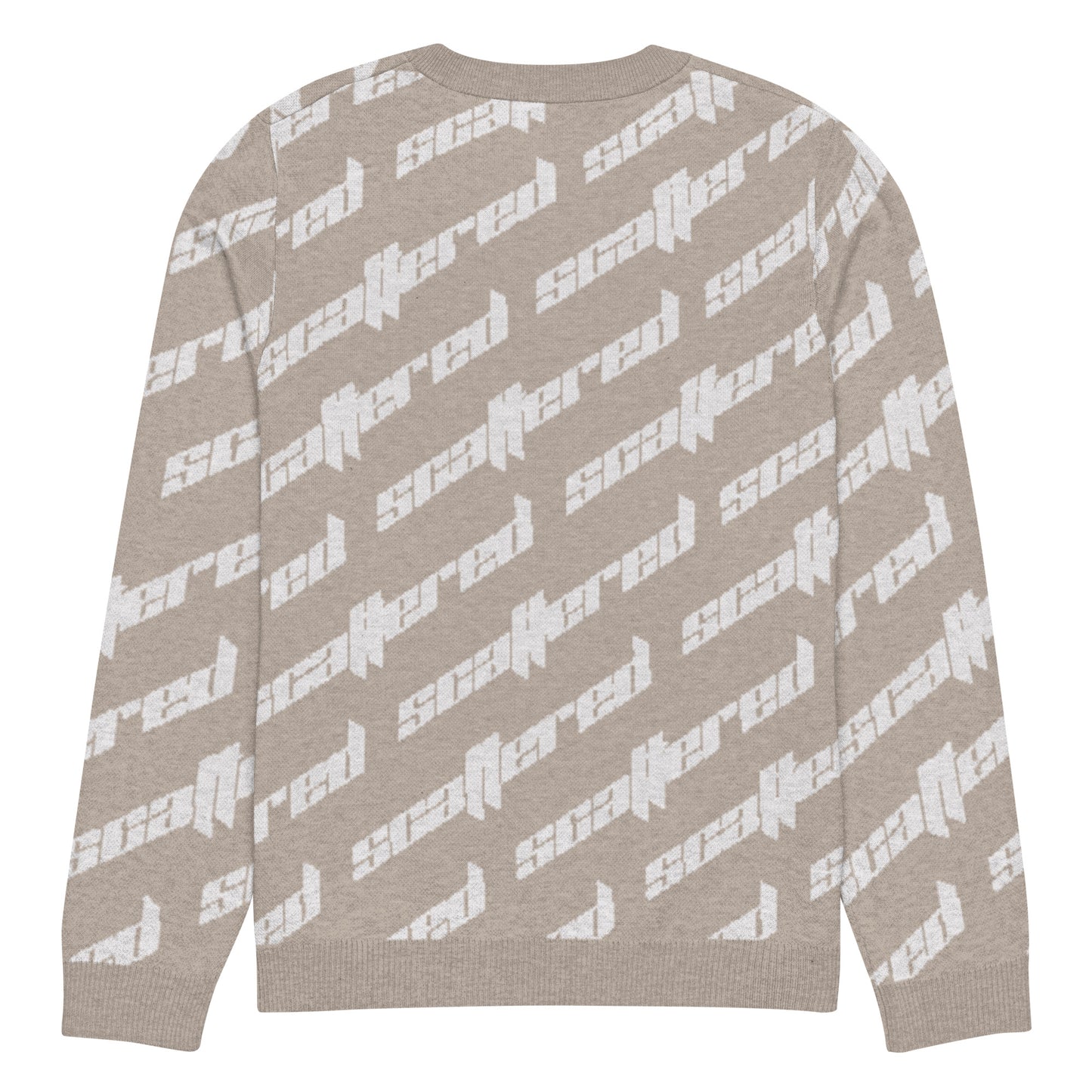 Light Brown Scattered Logo Knitted Crewneck Sweater