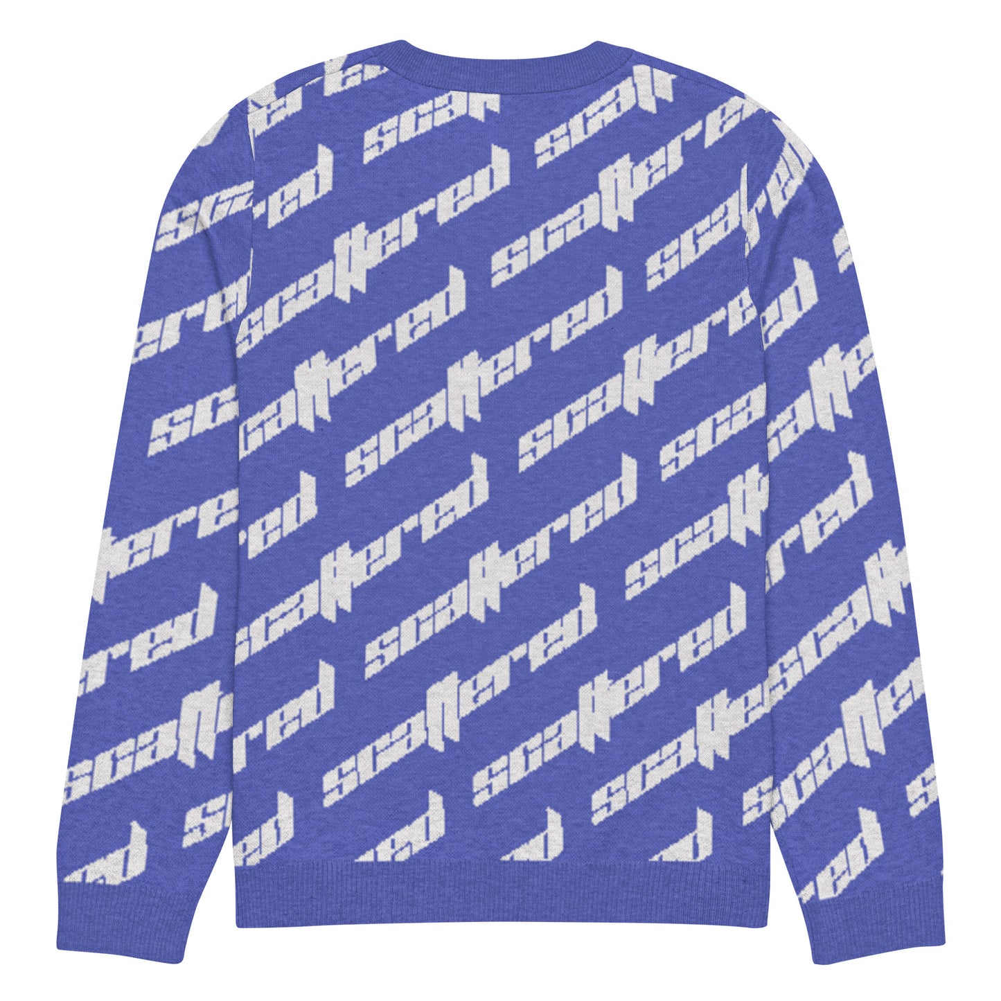 Royal Blue Scattered Logo Knitted Crewneck Sweater