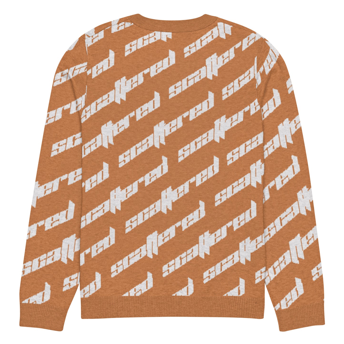 Orange Scattered Logo Knitted Crewneck Sweater
