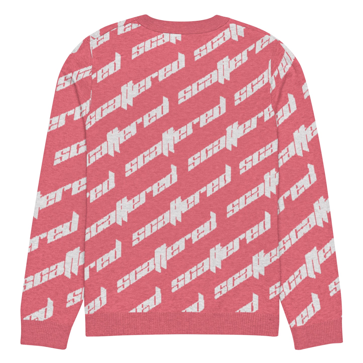 Hot Pink Scattered Logo Knitted Crewneck Sweater