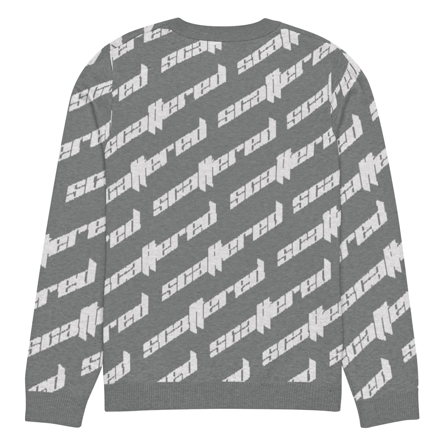 Dark Grey Scattered Logo Knitted Crewneck Sweater