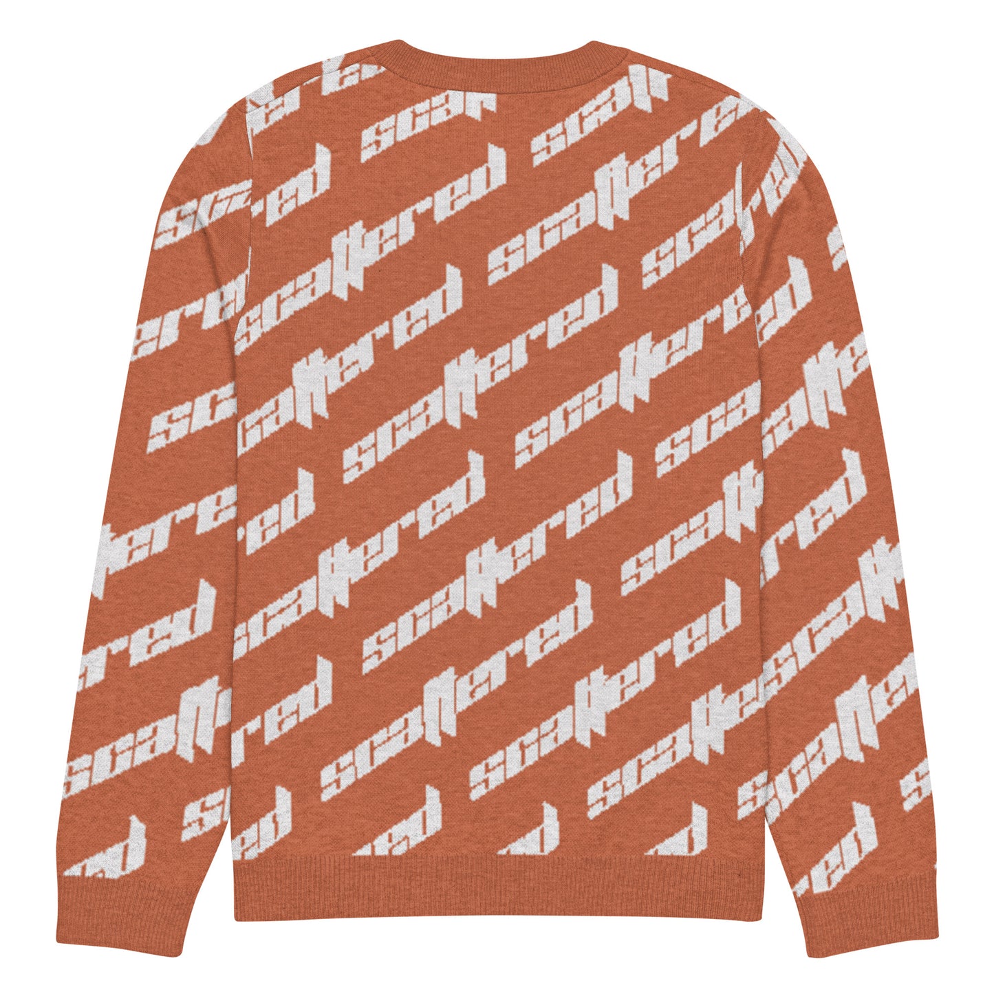 Orange Scattered Logo Knitted Crewneck Sweater