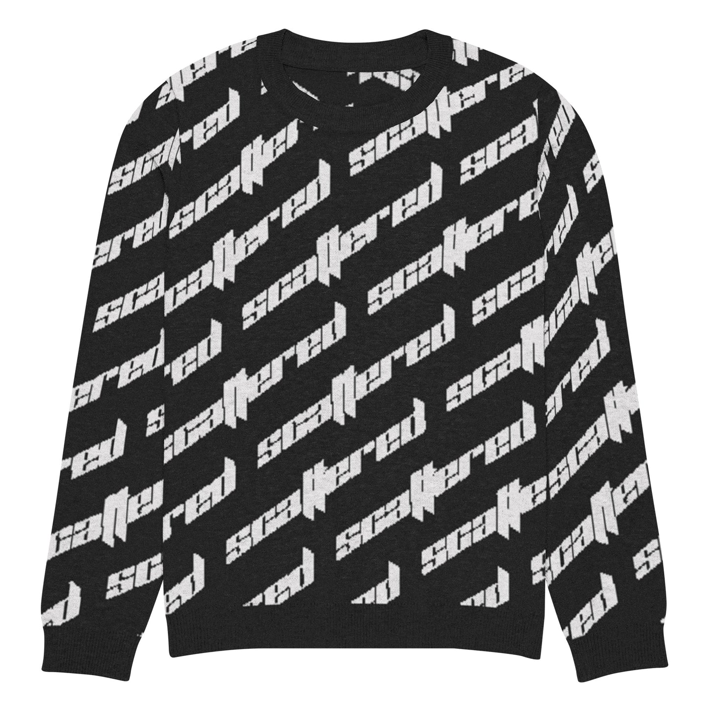 Scattered Black Logo Knitted crew neck sweater