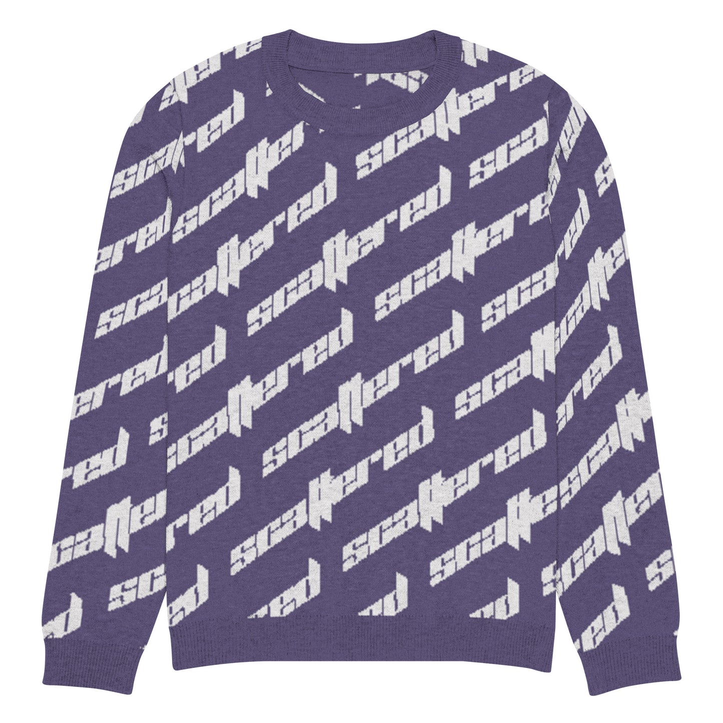 Purple Scattered Logo Knitted Crewneck Sweater