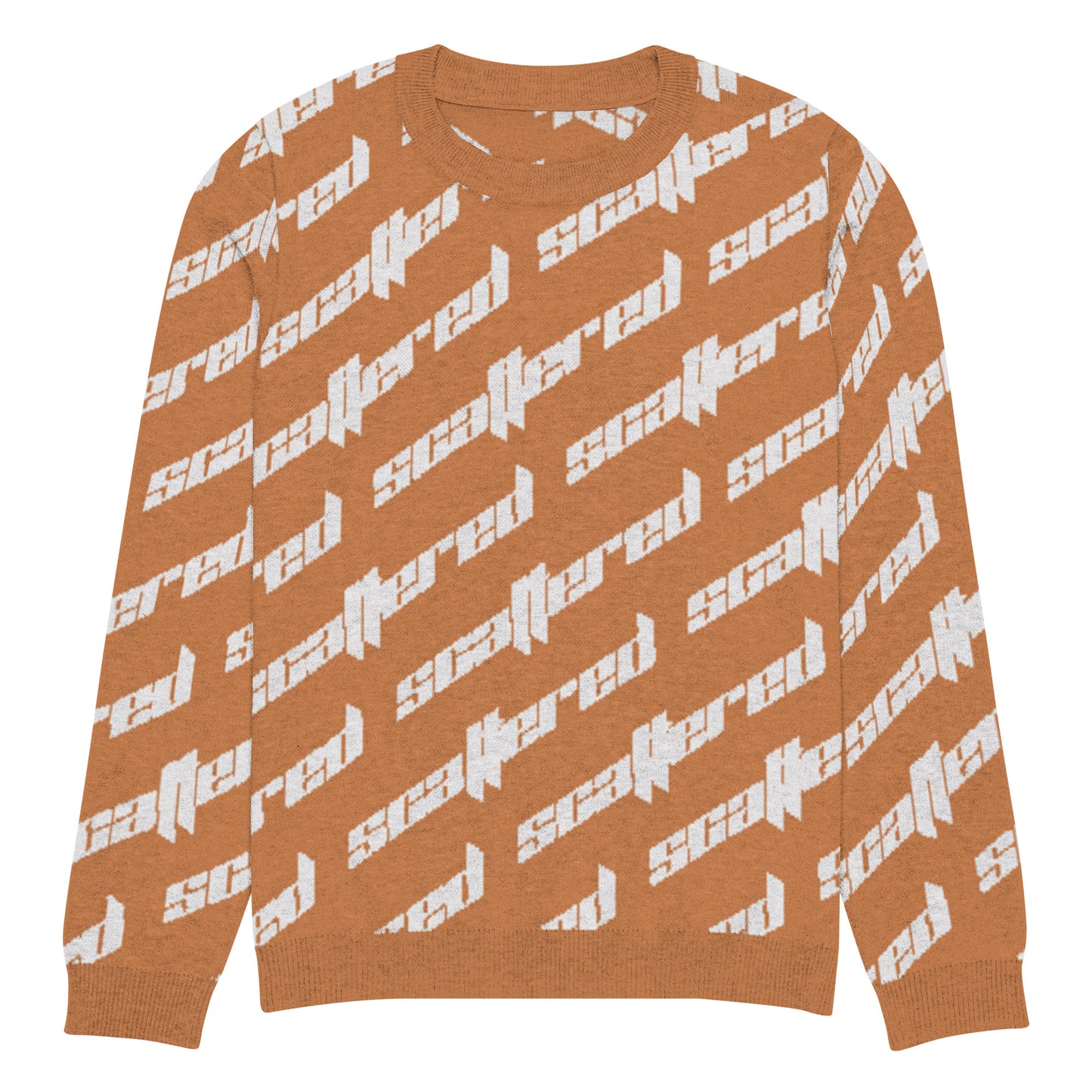 Orange Scattered Logo Knitted Crewneck Sweater