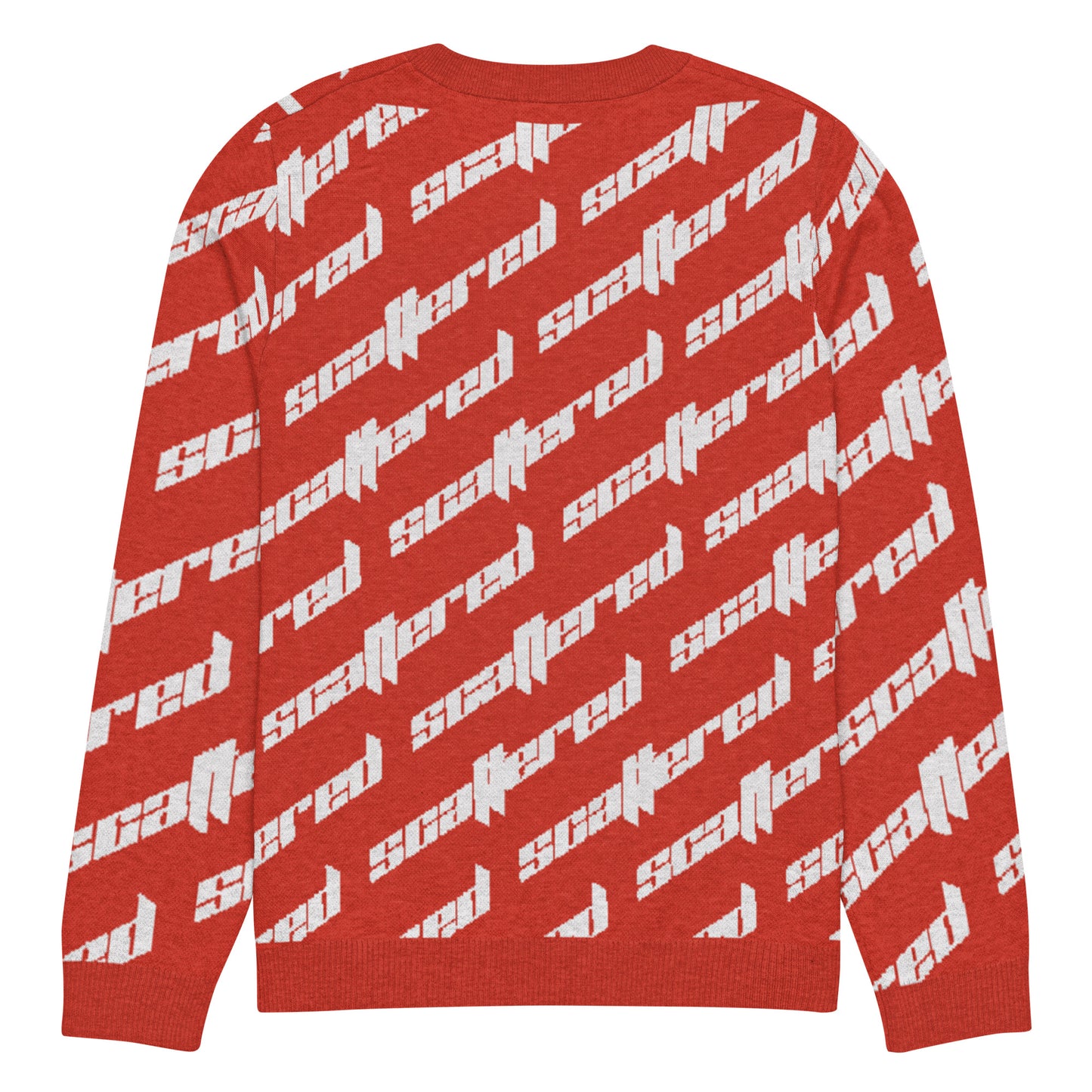 Red Scattered Logo Knitted Crewneck Sweater