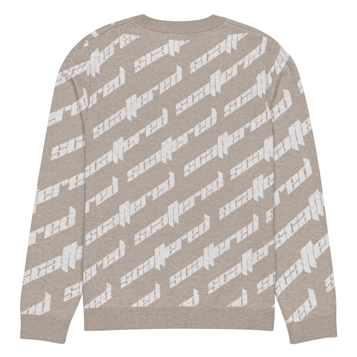 Light Brown Scattered Logo Knitted Crewneck Sweater