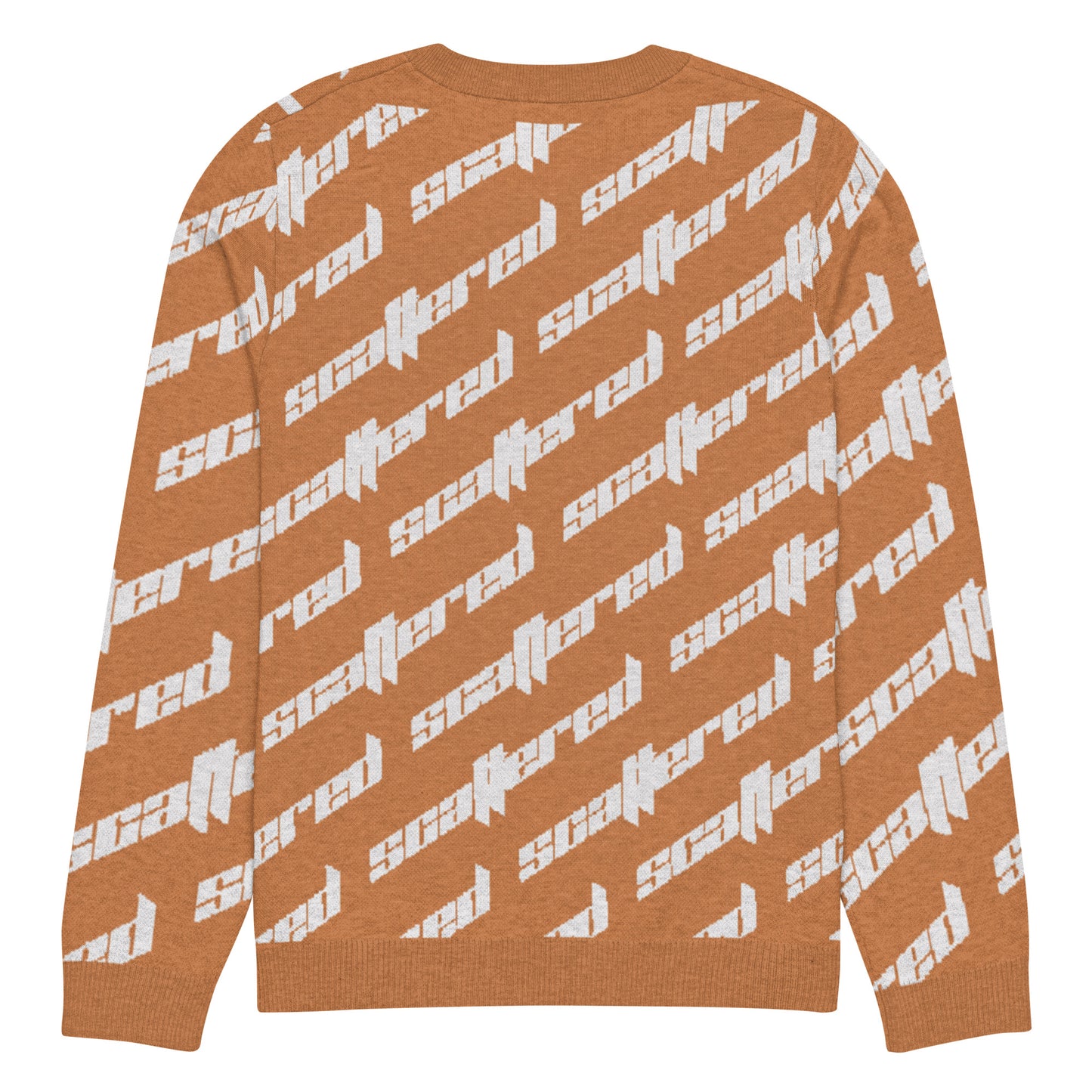 Orange Scattered Logo Knitted Crewneck Sweater
