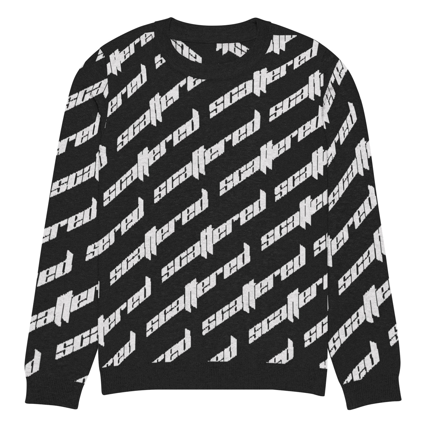 Scattered Black Logo Knitted crew neck sweater