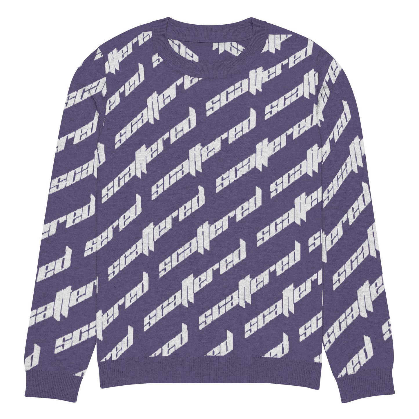 Purple Scattered Logo Knitted Crewneck Sweater