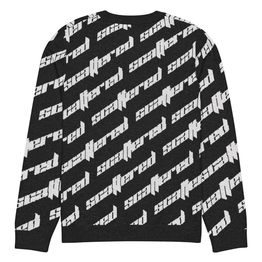 Scattered Black Logo Knitted crew neck sweater