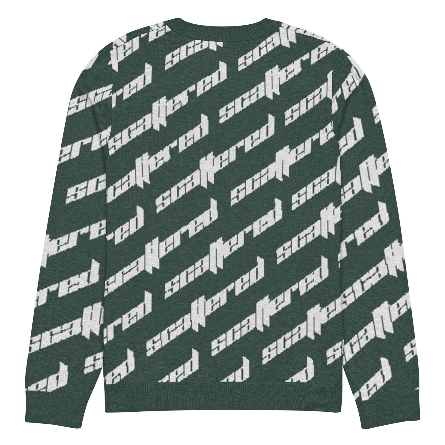Pine Green Scattered Logo Knitted Crewneck Sweater
