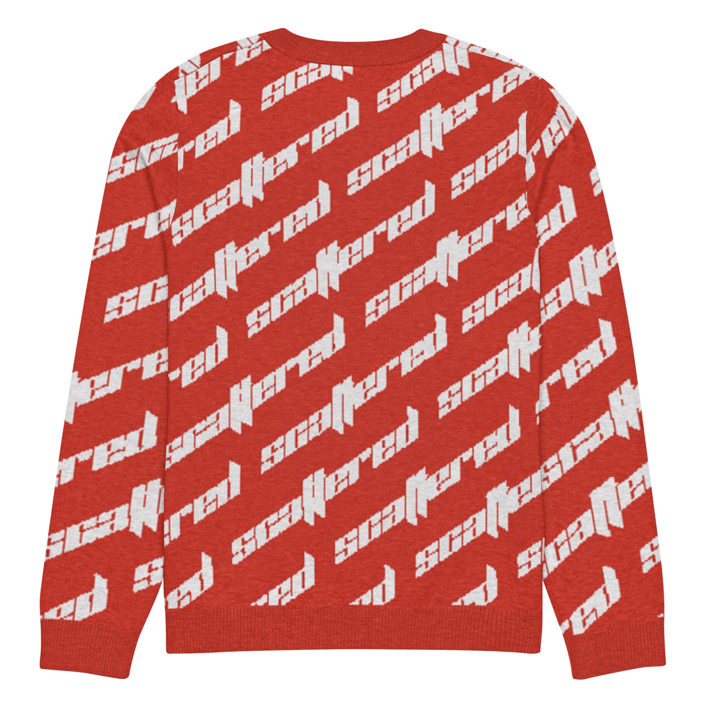 Red Scattered Logo Knitted Crewneck Sweater