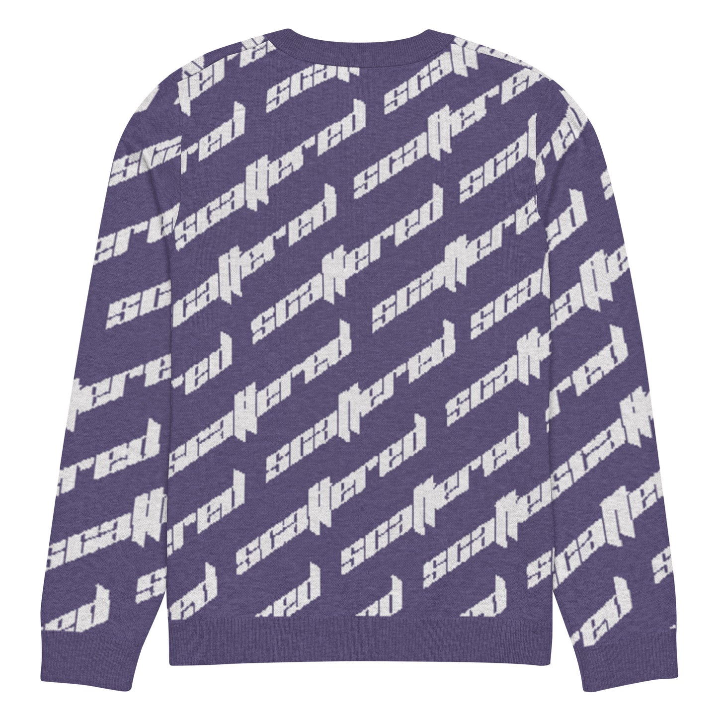Purple Scattered Logo Knitted Crewneck Sweater