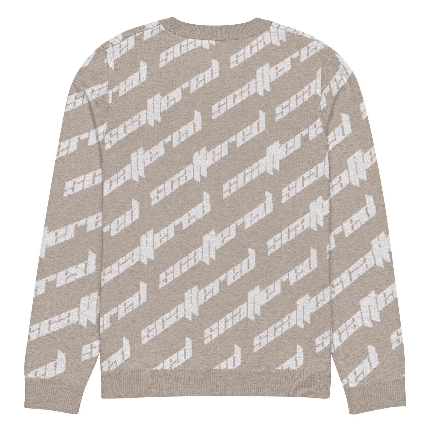 Light Brown Scattered Logo Knitted Crewneck Sweater
