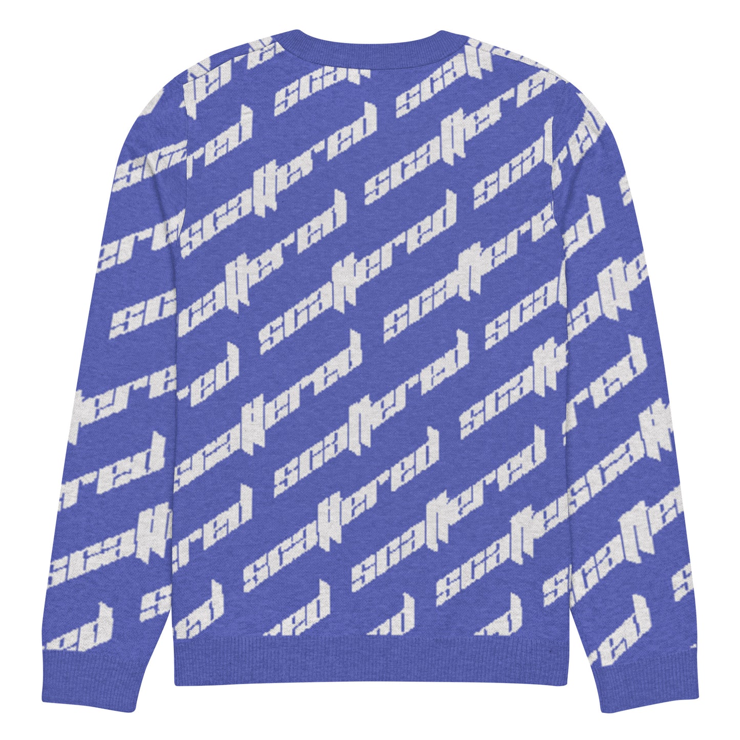 Royal Blue Scattered Logo Knitted Crewneck Sweater
