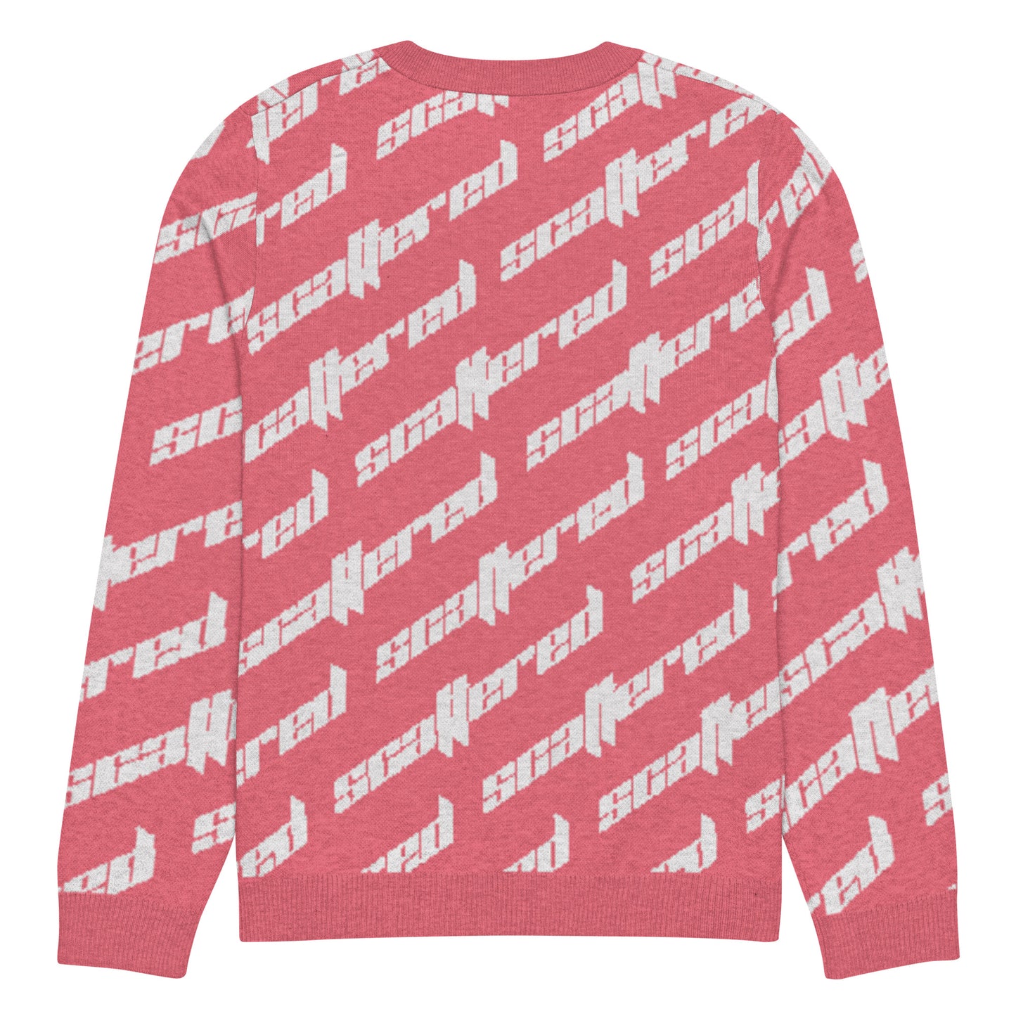 Hot Pink Scattered Logo Knitted Crewneck Sweater