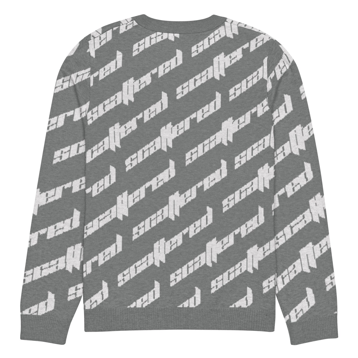 Dark Grey Scattered Logo Knitted Crewneck Sweater