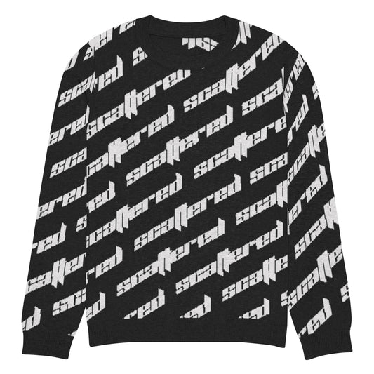 Scattered Black Logo Knitted crew neck sweater