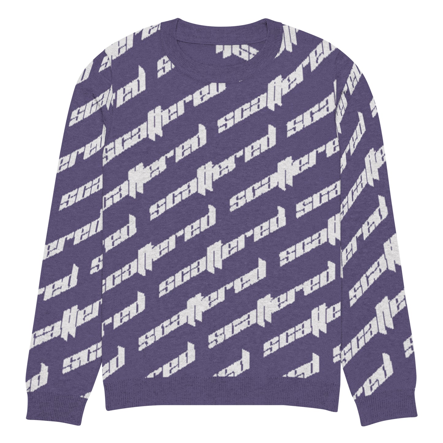 Purple Scattered Logo Knitted Crewneck Sweater