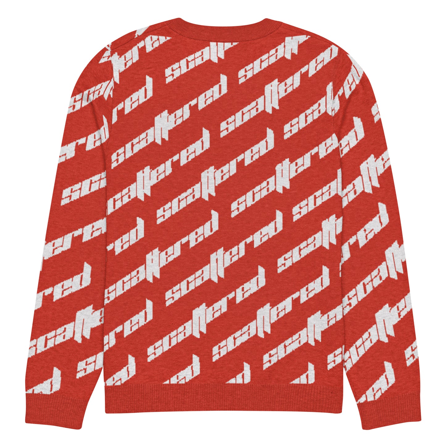 Red Scattered Logo Knitted Crewneck Sweater
