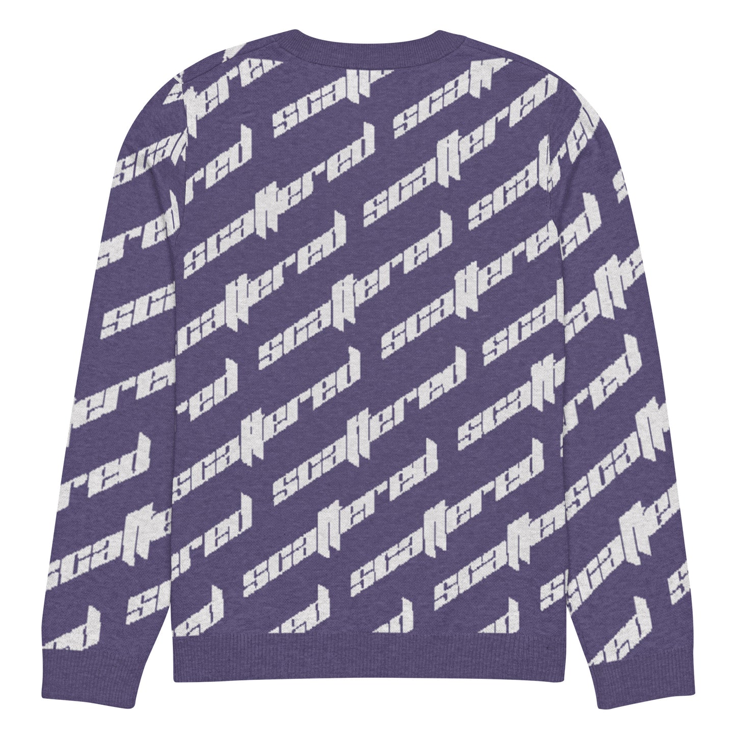 Purple Scattered Logo Knitted Crewneck Sweater