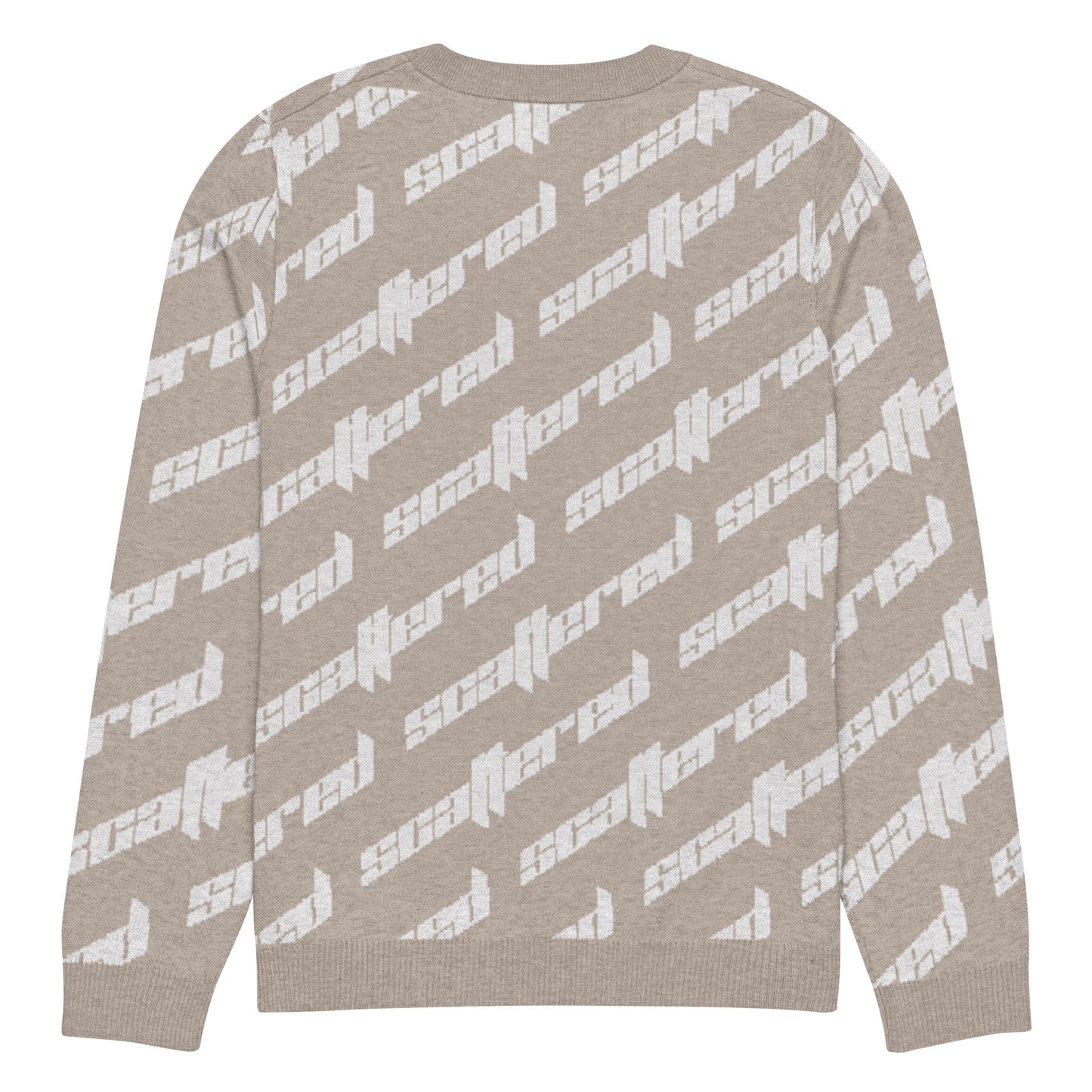 Light Brown Scattered Logo Knitted Crewneck Sweater