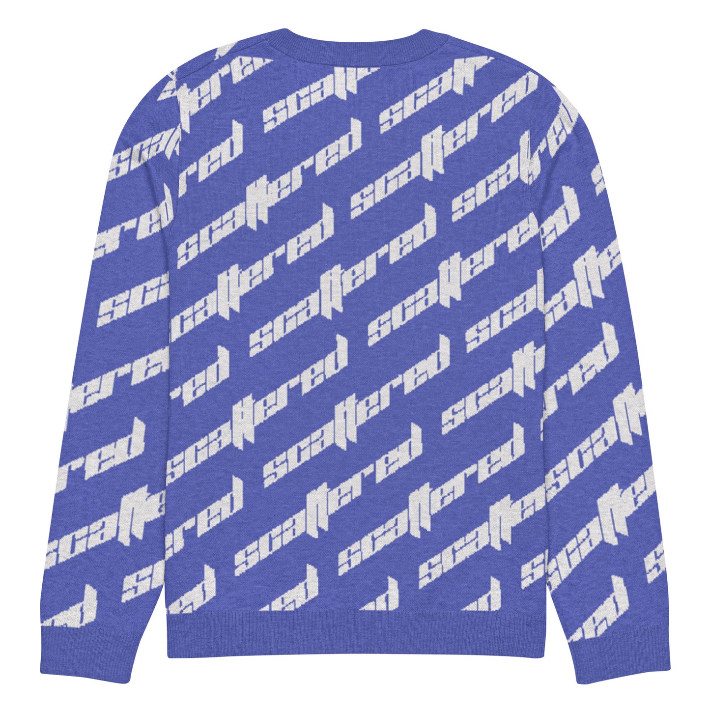 Royal Blue Scattered Logo Knitted Crewneck Sweater