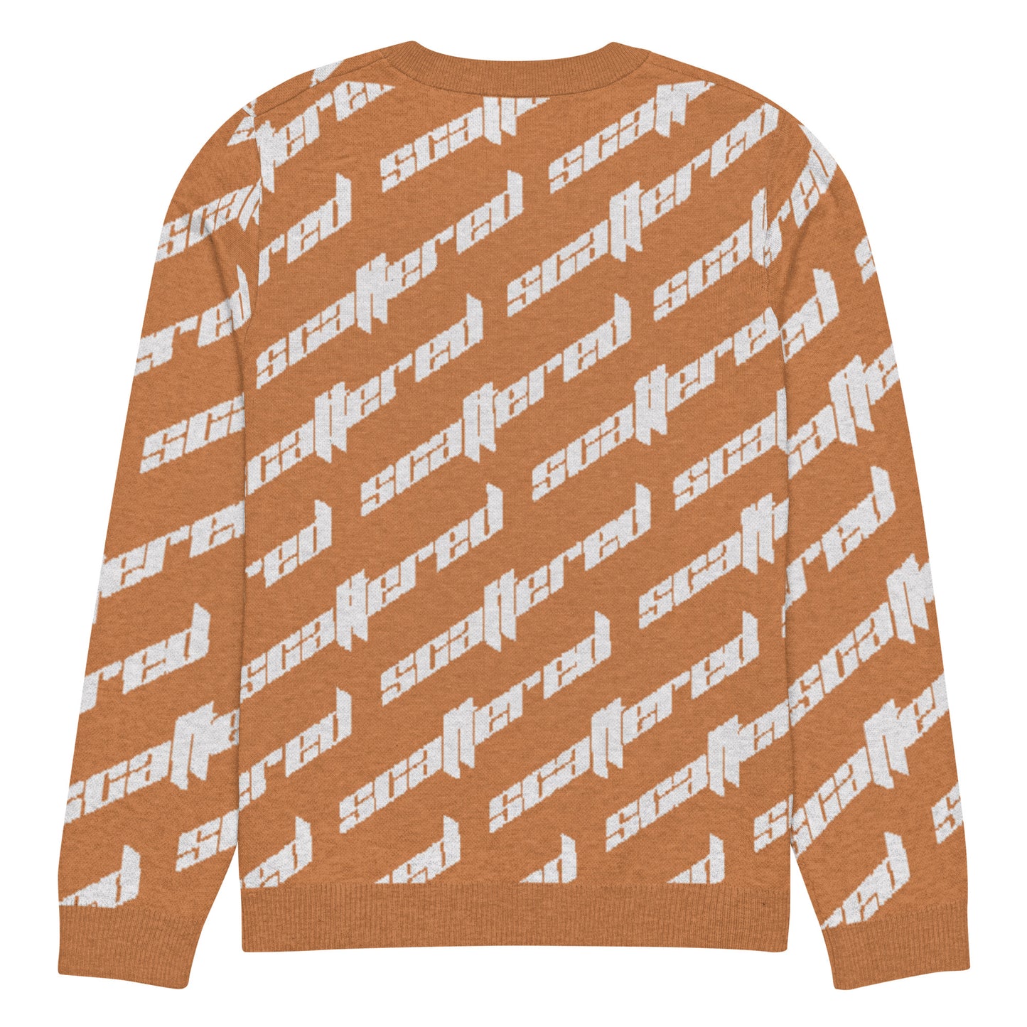 Orange Scattered Logo Knitted Crewneck Sweater