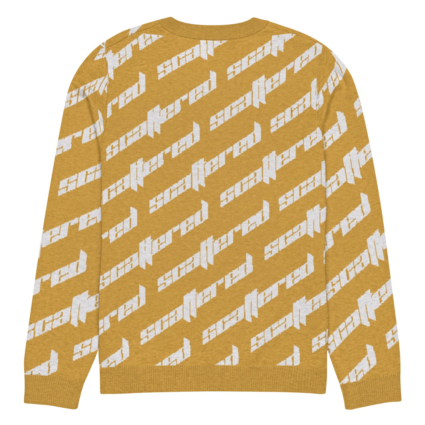 Mustard Yellow Scattered Logo Knitted Crewneck Sweater