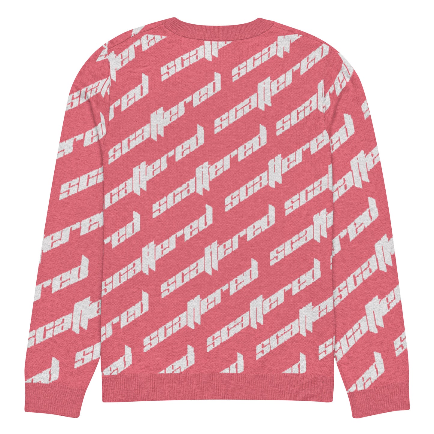Hot Pink Scattered Logo Knitted Crewneck Sweater
