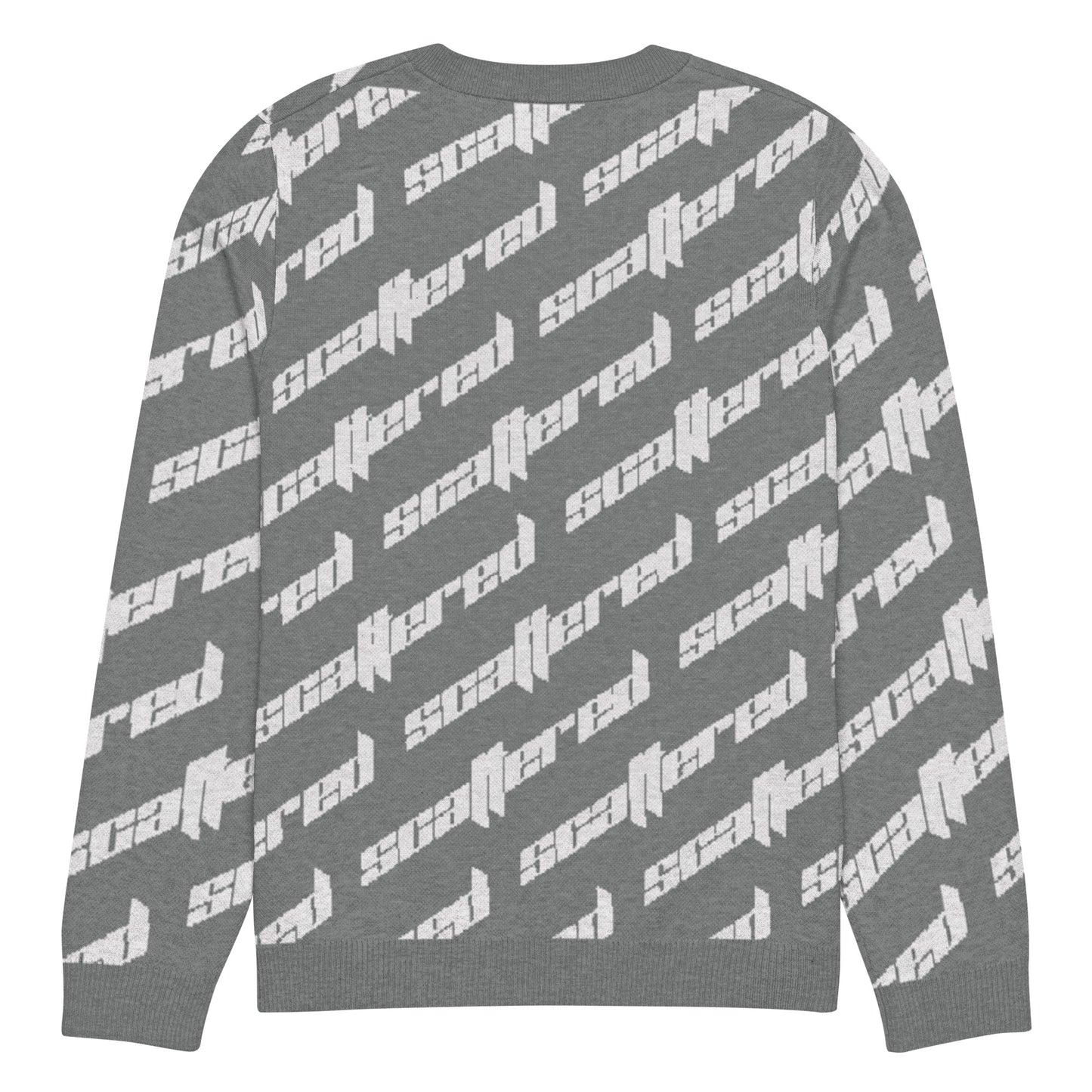 Dark Grey Scattered Logo Knitted Crewneck Sweater