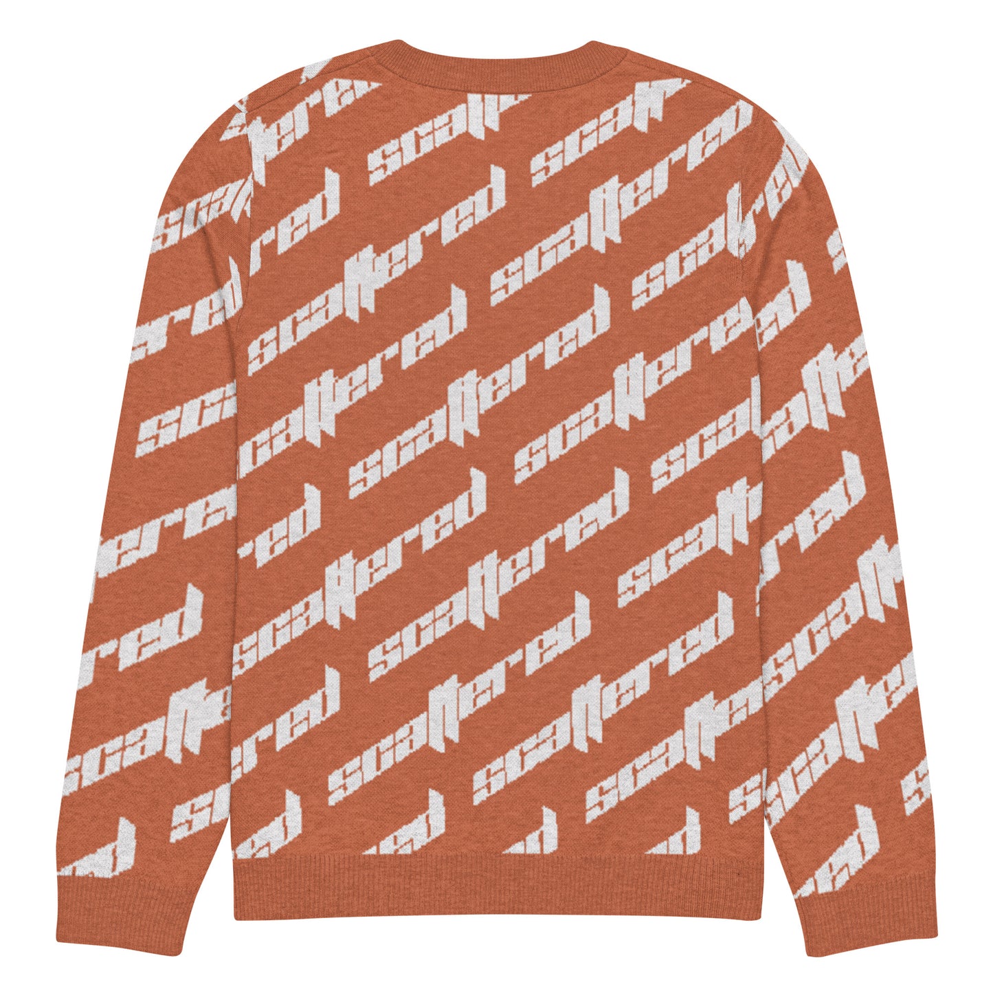 Orange Scattered Logo Knitted Crewneck Sweater