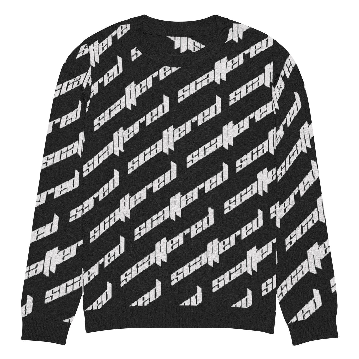 Scattered Black Logo Knitted crew neck sweater