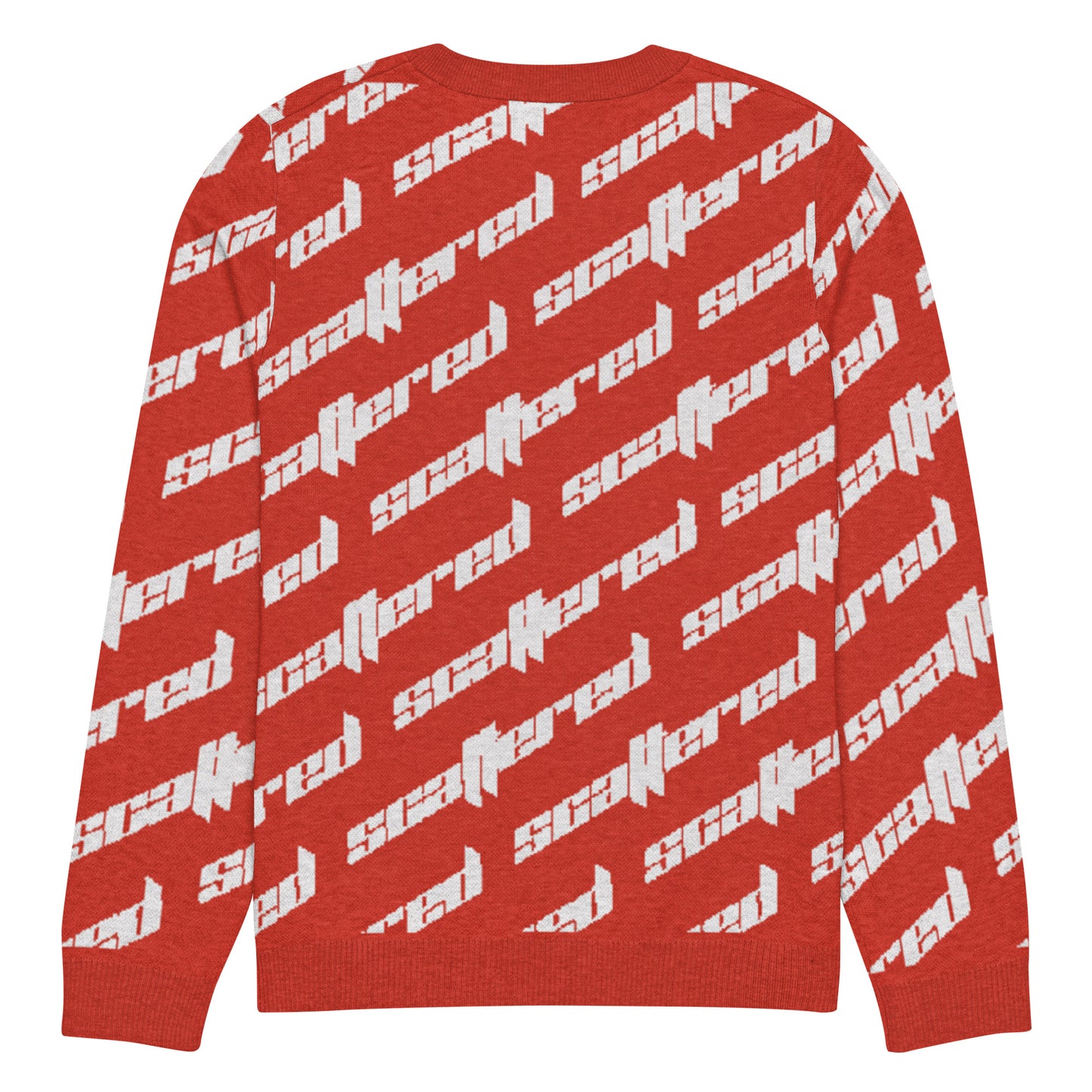 Red Scattered Logo Knitted Crewneck Sweater