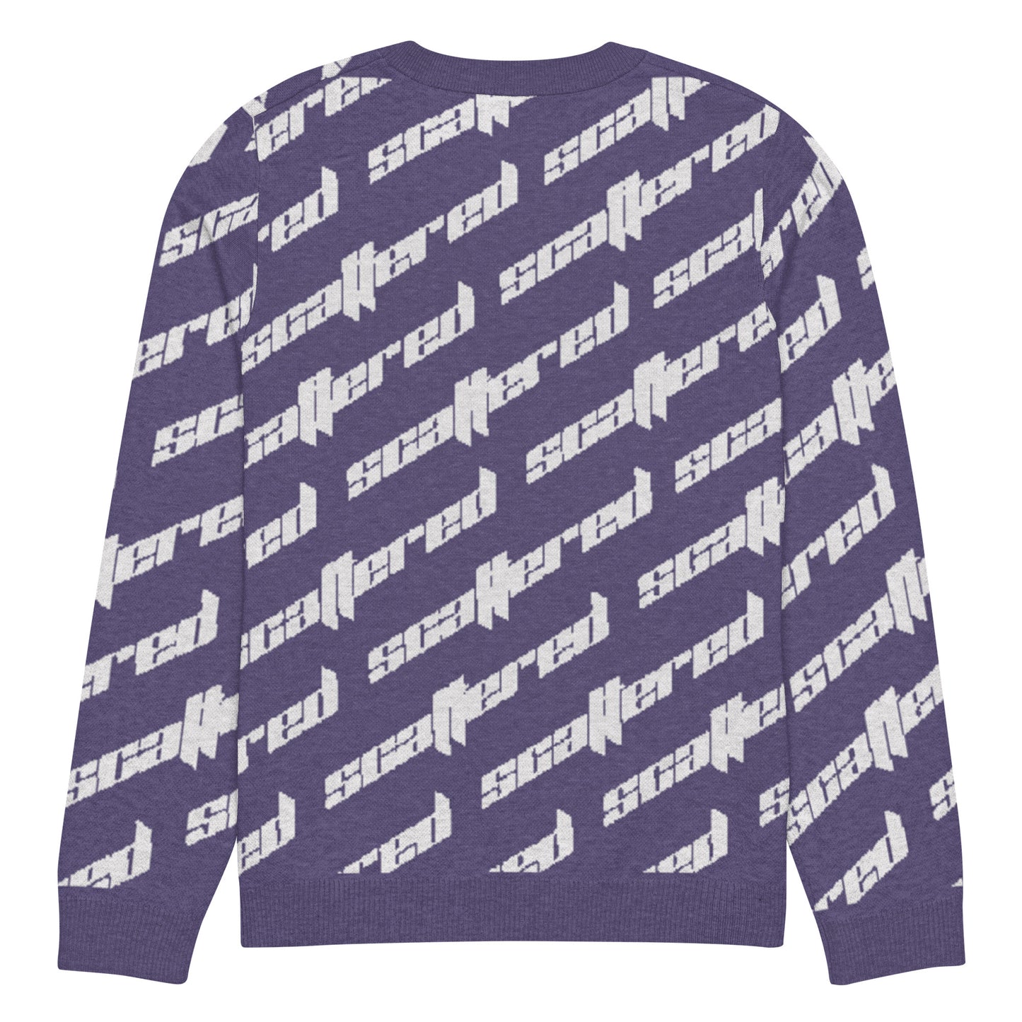 Purple Scattered Logo Knitted Crewneck Sweater
