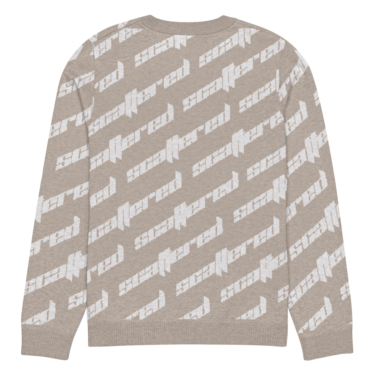 Light Brown Scattered Logo Knitted Crewneck Sweater