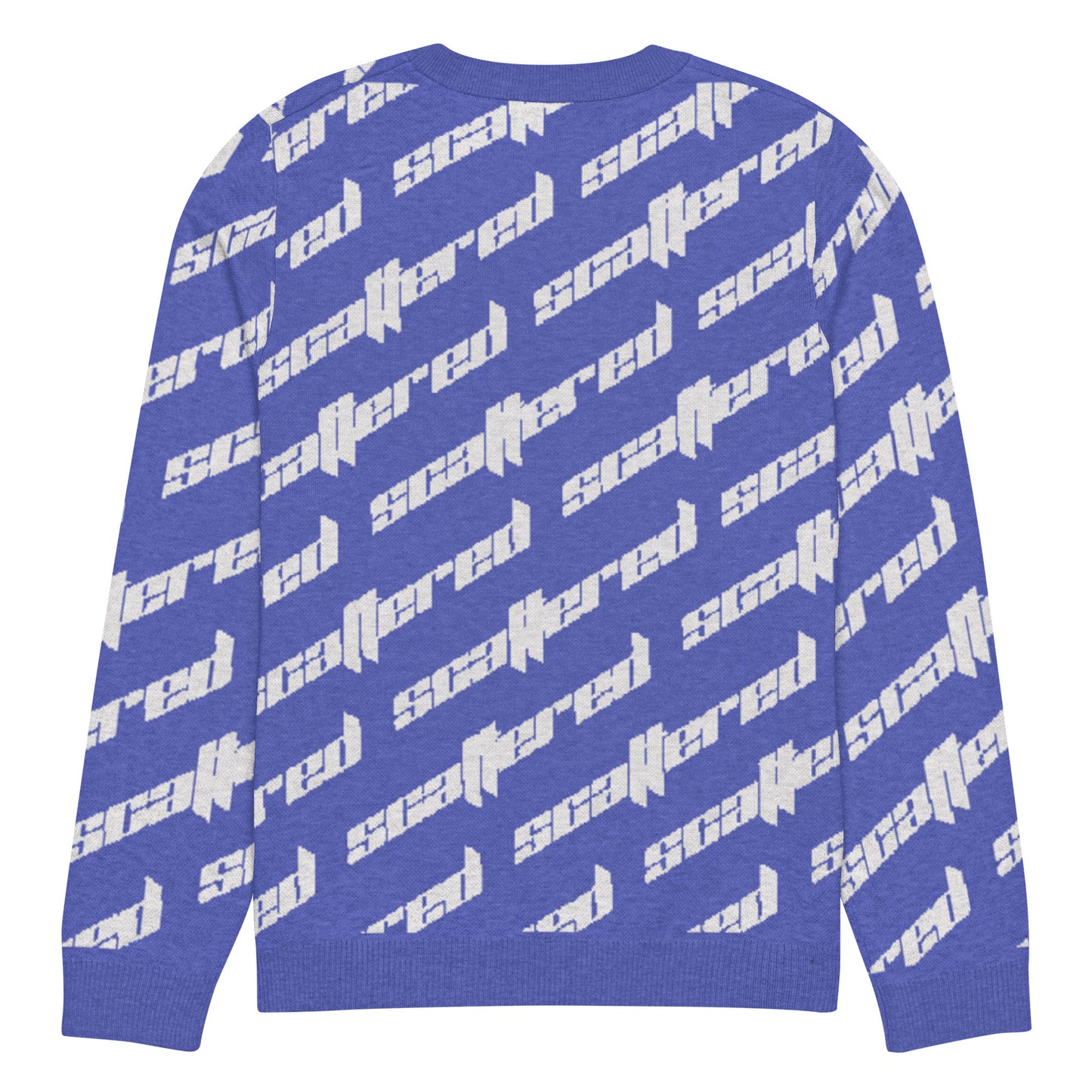 Royal Blue Scattered Logo Knitted Crewneck Sweater