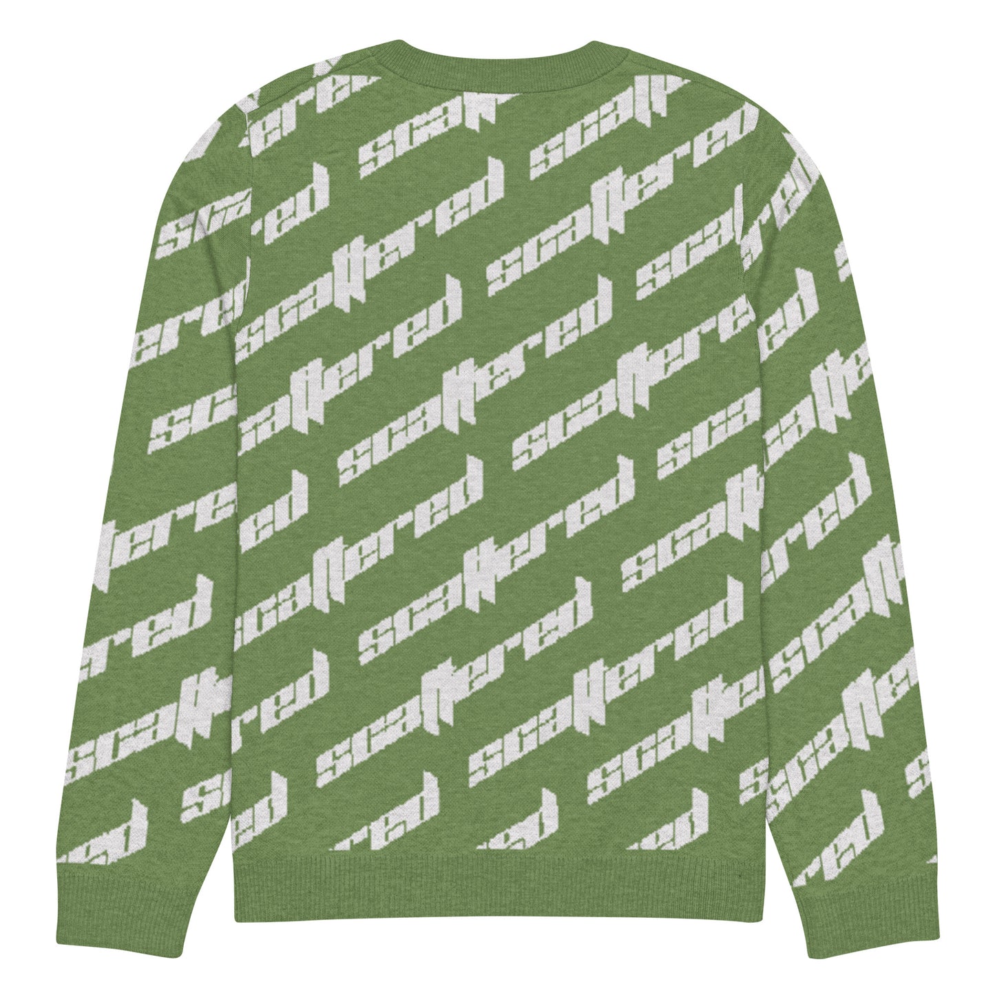 Grass Green Scattered Logo Knitted Crewneck Sweater