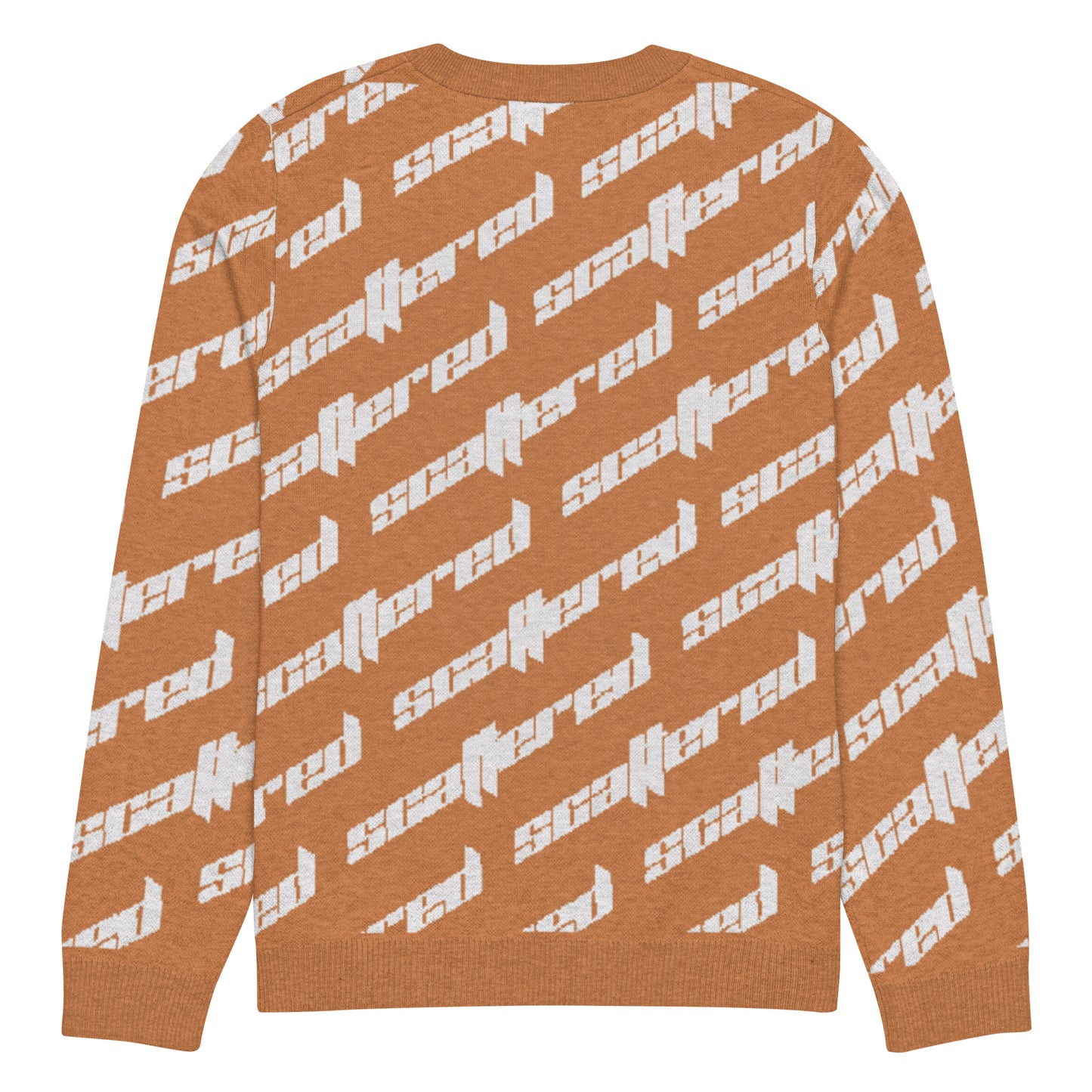 Orange Scattered Logo Knitted Crewneck Sweater