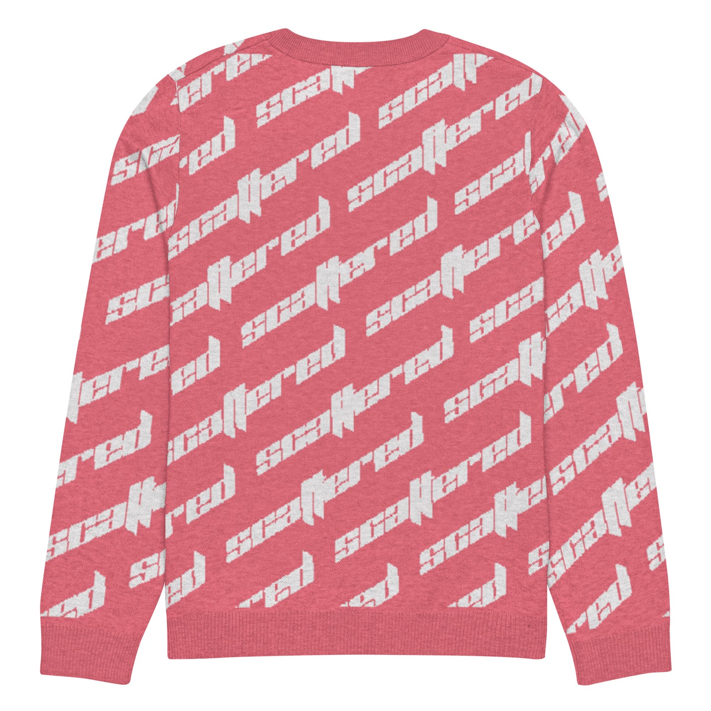Hot Pink Scattered Logo Knitted Crewneck Sweater