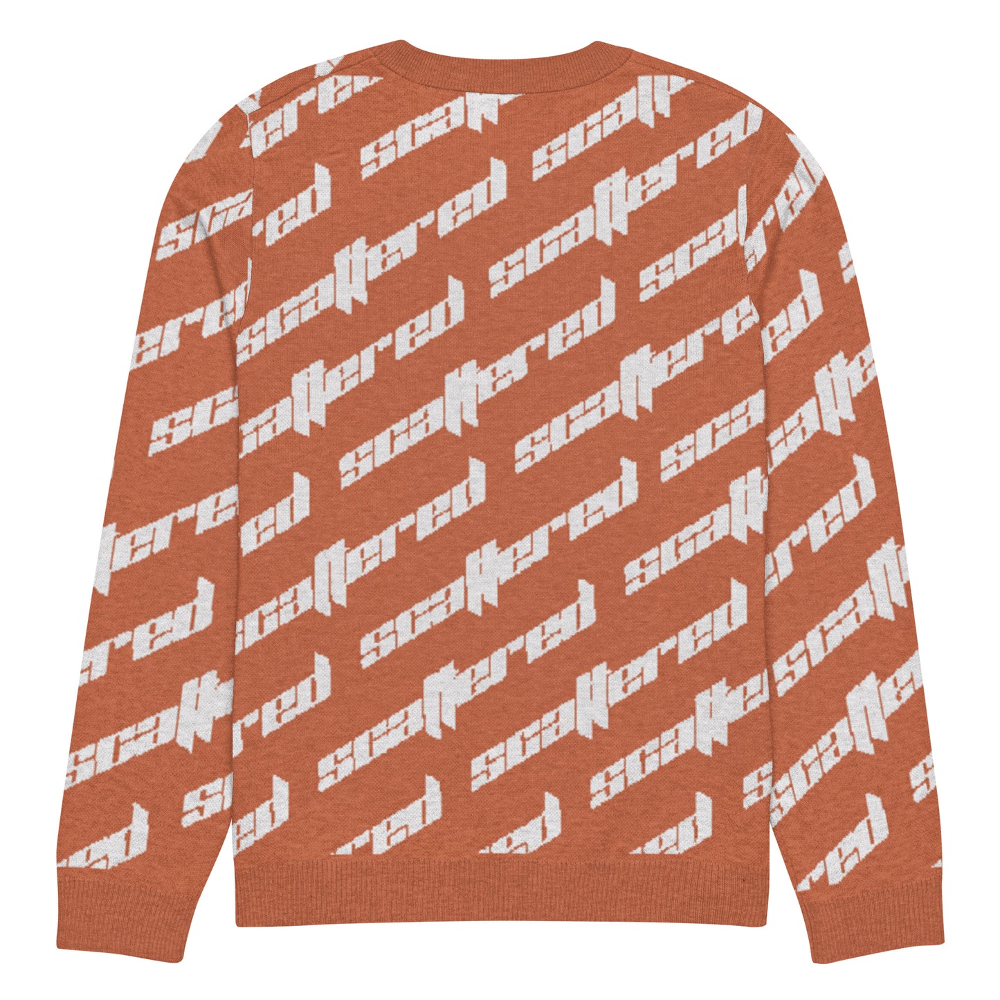 Orange Scattered Logo Knitted Crewneck Sweater