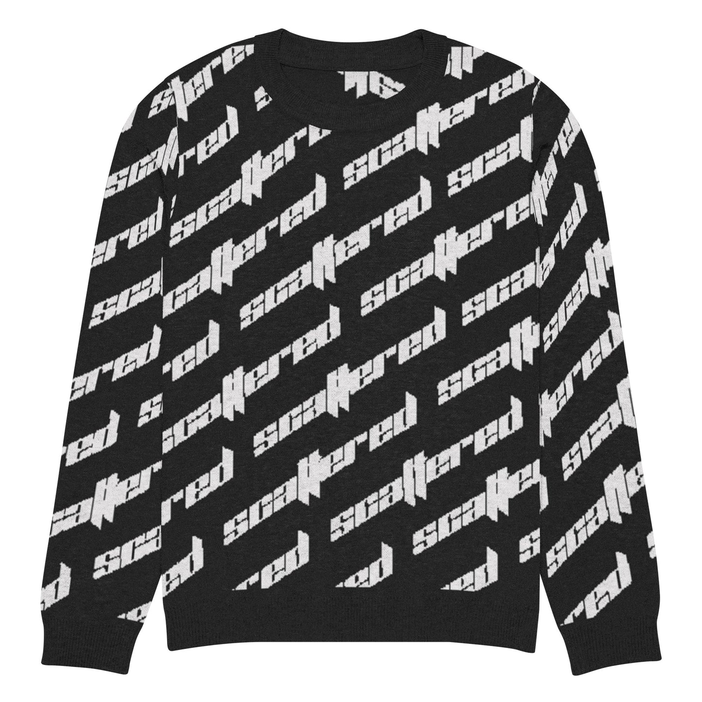 Scattered Black Logo Knitted crew neck sweater